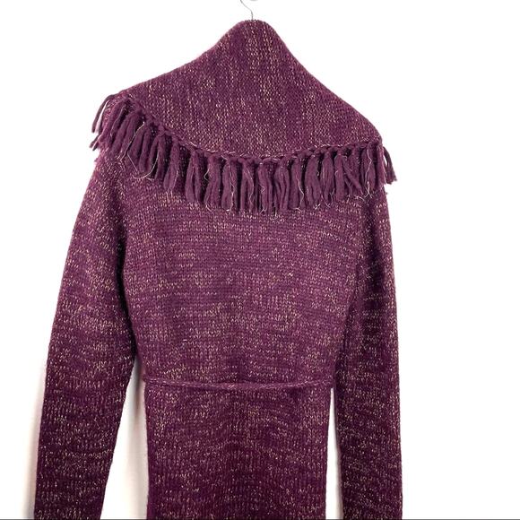 Love Shack Fancy | Purple Wool Sweater Alpaca Cardigan S - Picture 2 of 9